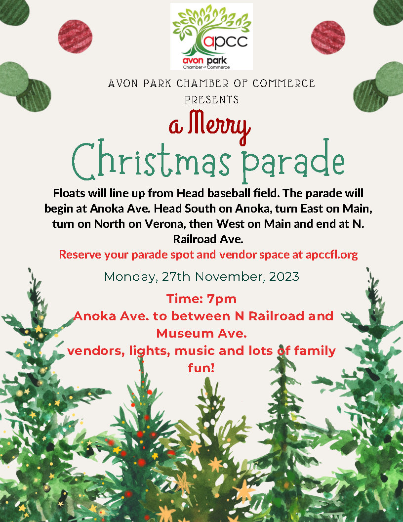 Avon Park Chamber of Commerce presents A Merry Christmas Parade Avon